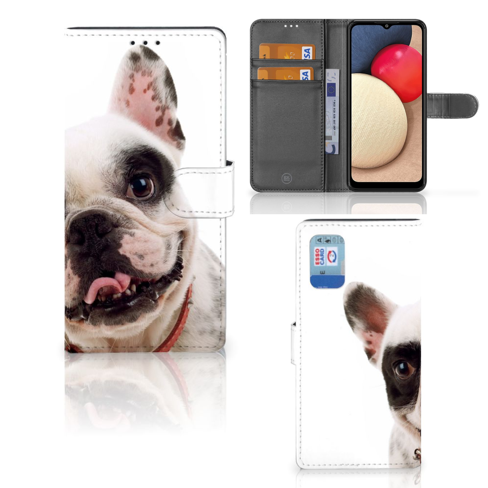 Samsung Galaxy A02s | M02s Telefoonhoesje met Pasjes Franse Bulldog