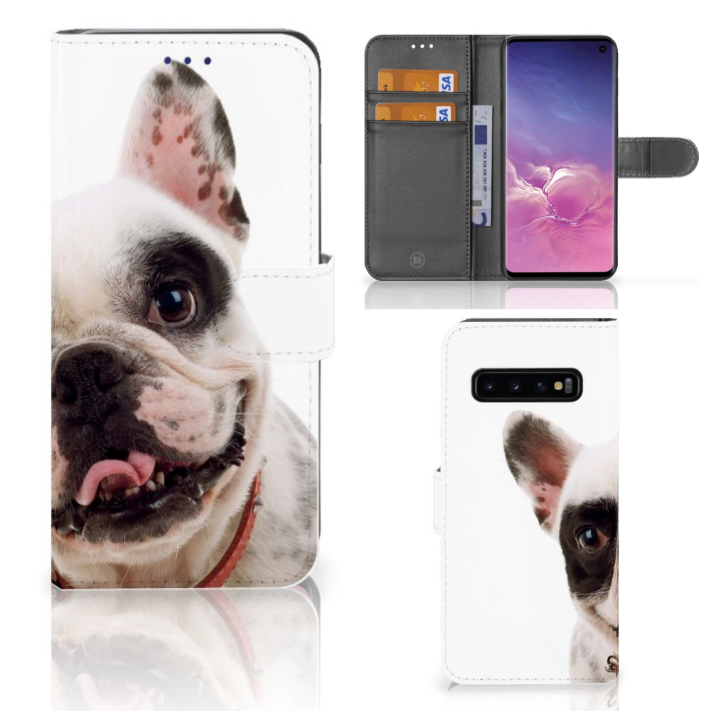 Samsung Galaxy S10 Telefoonhoesje met Pasjes Franse Bulldog