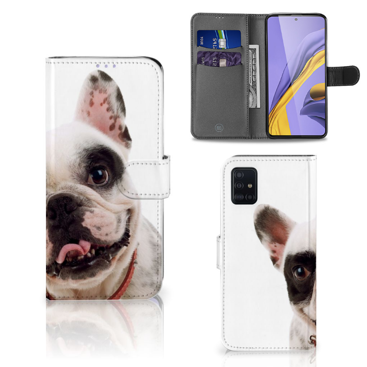 Samsung Galaxy A51 Telefoonhoesje met Pasjes Franse Bulldog