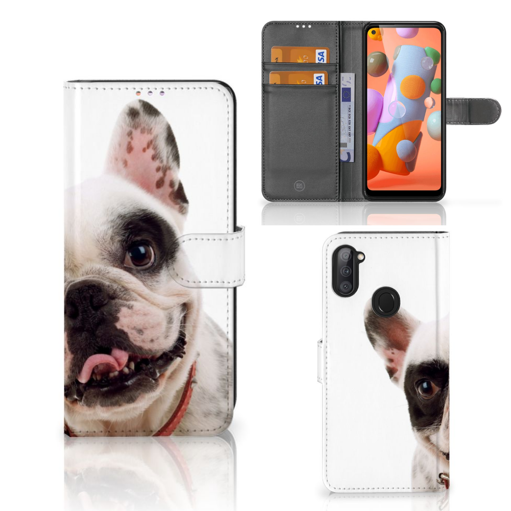 Samsung Galaxy M11 | A11 Telefoonhoesje met Pasjes Franse Bulldog