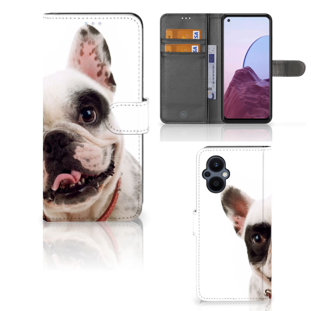 OPPO Reno 8 Lite | OnePlus Nord N20 Telefoonhoesje met Pasjes Franse Bulldog