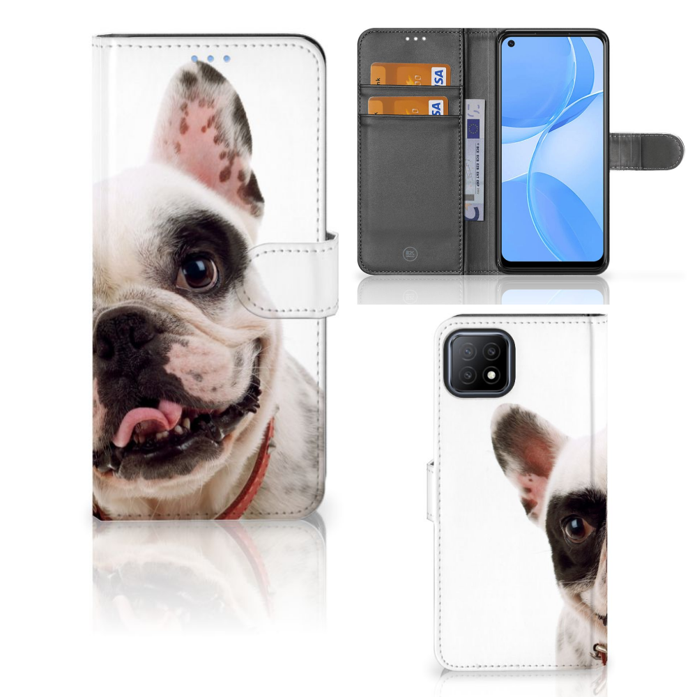 OPPO A73 5G Telefoonhoesje met Pasjes Franse Bulldog