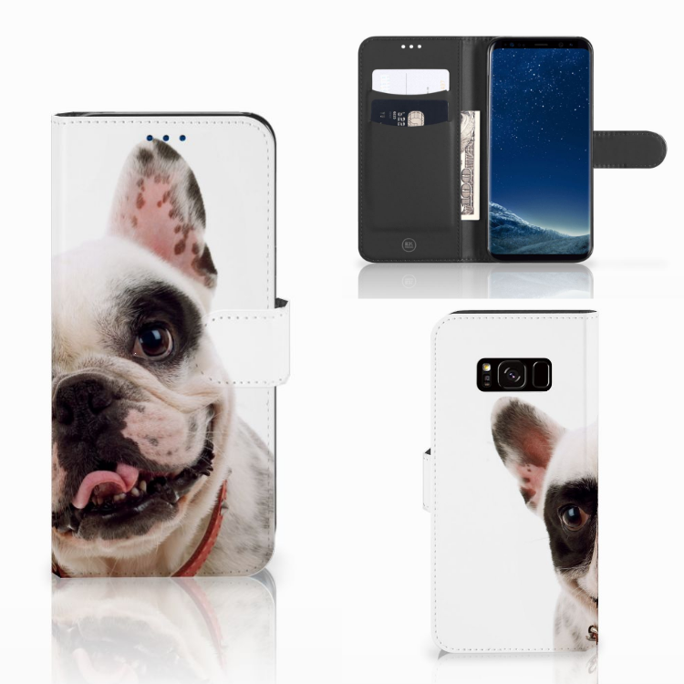 Samsung Galaxy S8 Telefoonhoesje met Pasjes Franse Bulldog