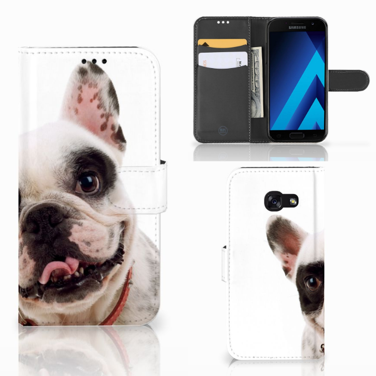 Samsung Galaxy A5 2017 Telefoonhoesje met Pasjes Franse Bulldog