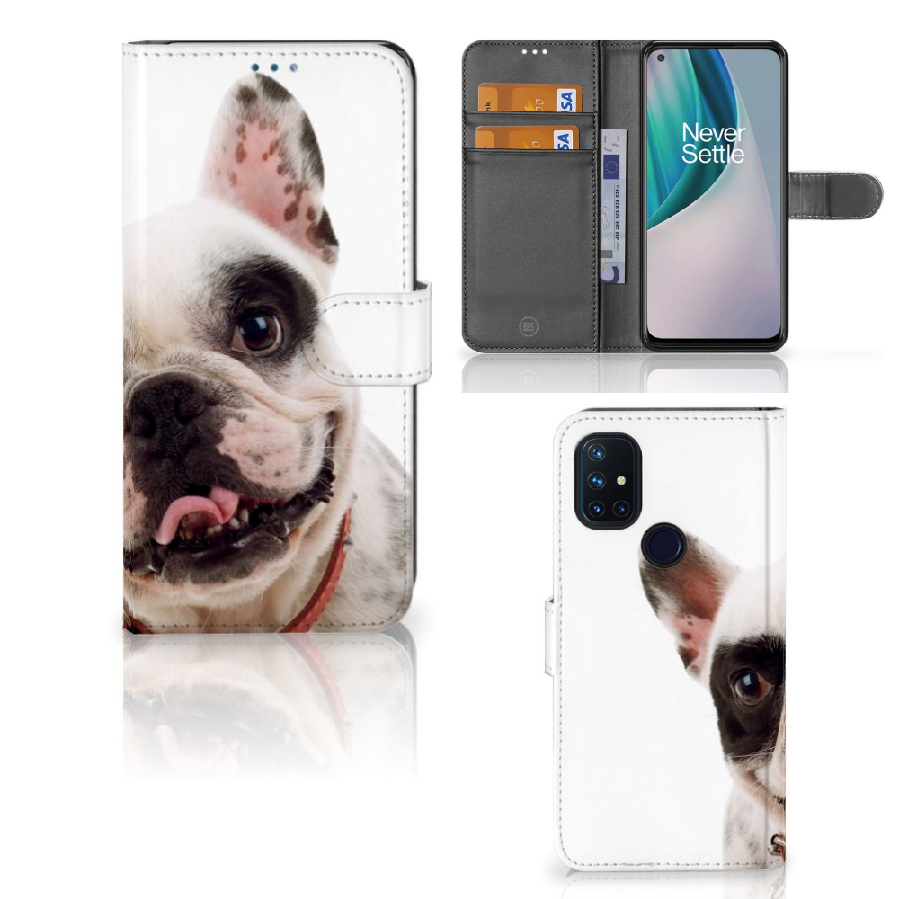 OnePlus Nord N10 Telefoonhoesje met Pasjes Franse Bulldog