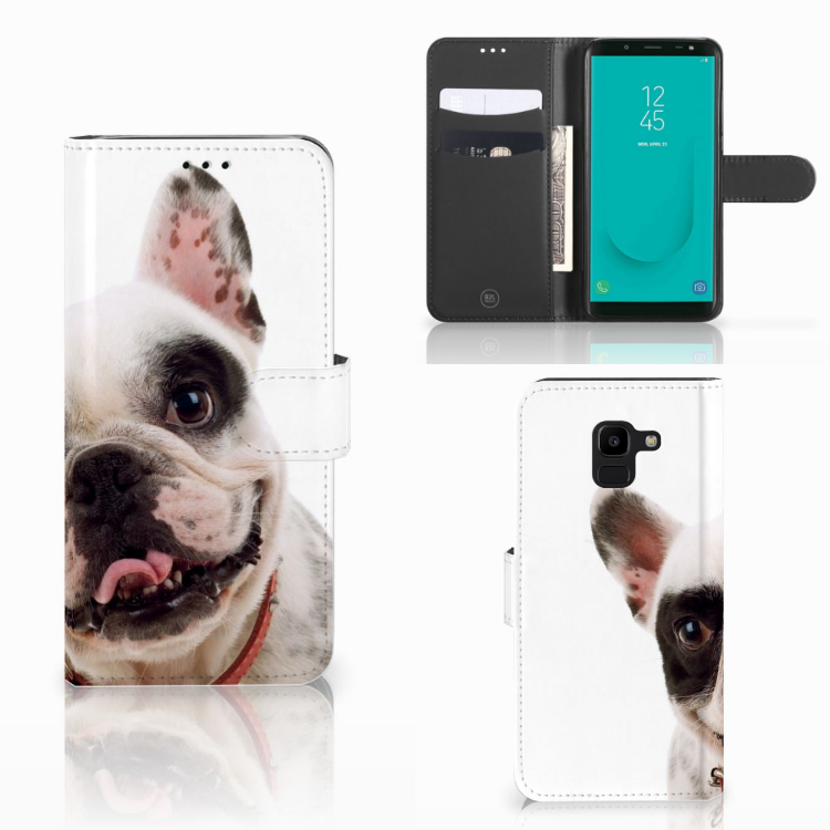 Samsung Galaxy J6 2018 Telefoonhoesje met Pasjes Franse Bulldog