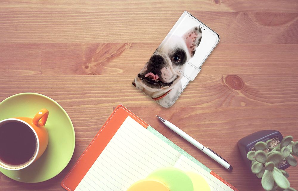 Samsung Galaxy A7 (2018) Telefoonhoesje met Pasjes Franse Bulldog