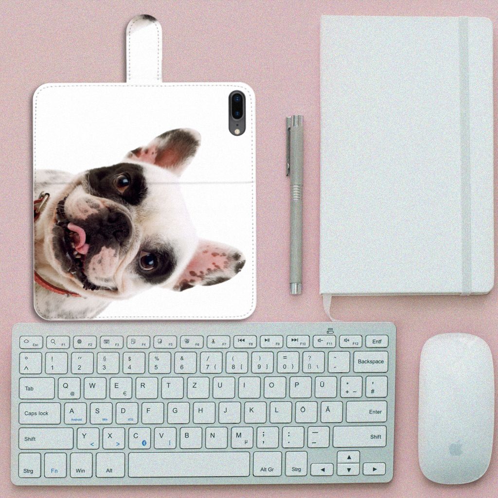 Apple iPhone 7 Plus | 8 Plus Telefoonhoesje met Pasjes Franse Bulldog