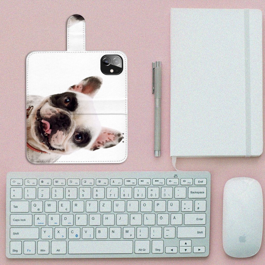 Apple iPhone 12 Mini Telefoonhoesje met Pasjes Franse Bulldog