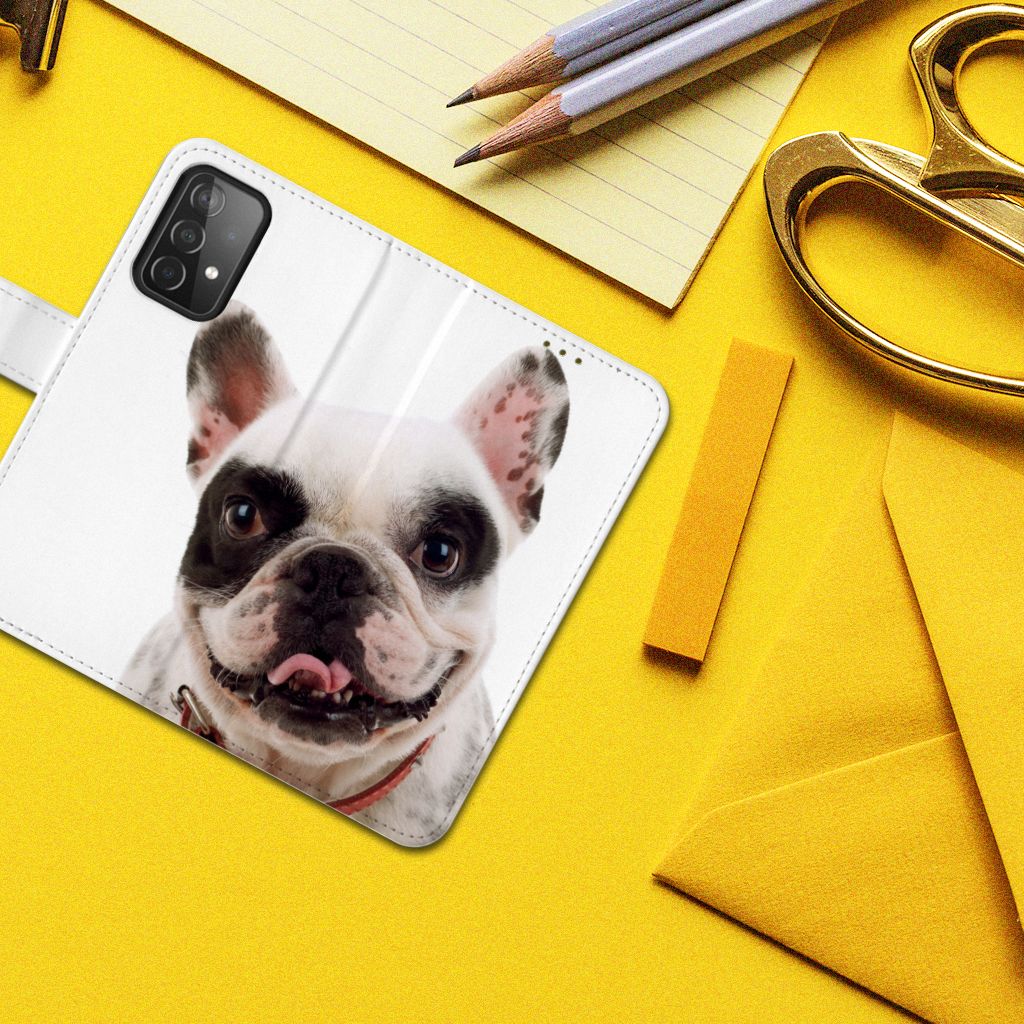 Samsung Galaxy A52 Telefoonhoesje met Pasjes Franse Bulldog