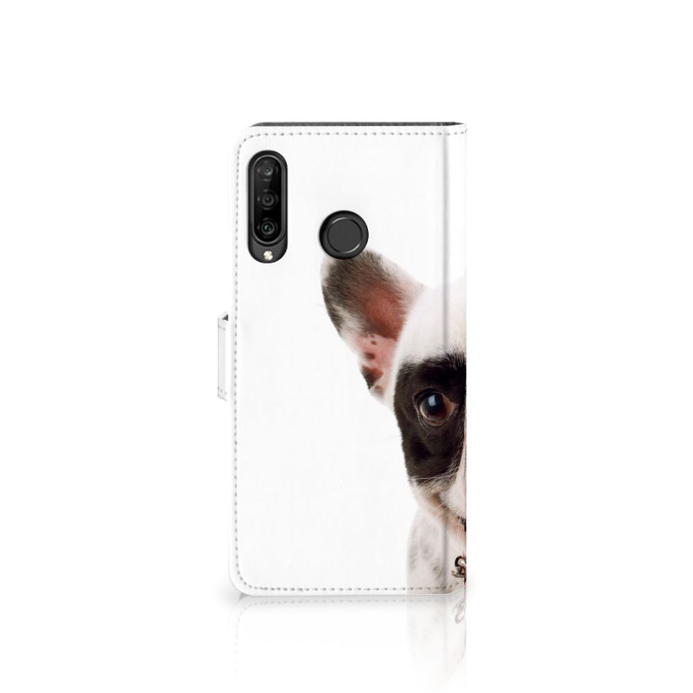 Huawei P30 Lite (2020) Telefoonhoesje met Pasjes Franse Bulldog