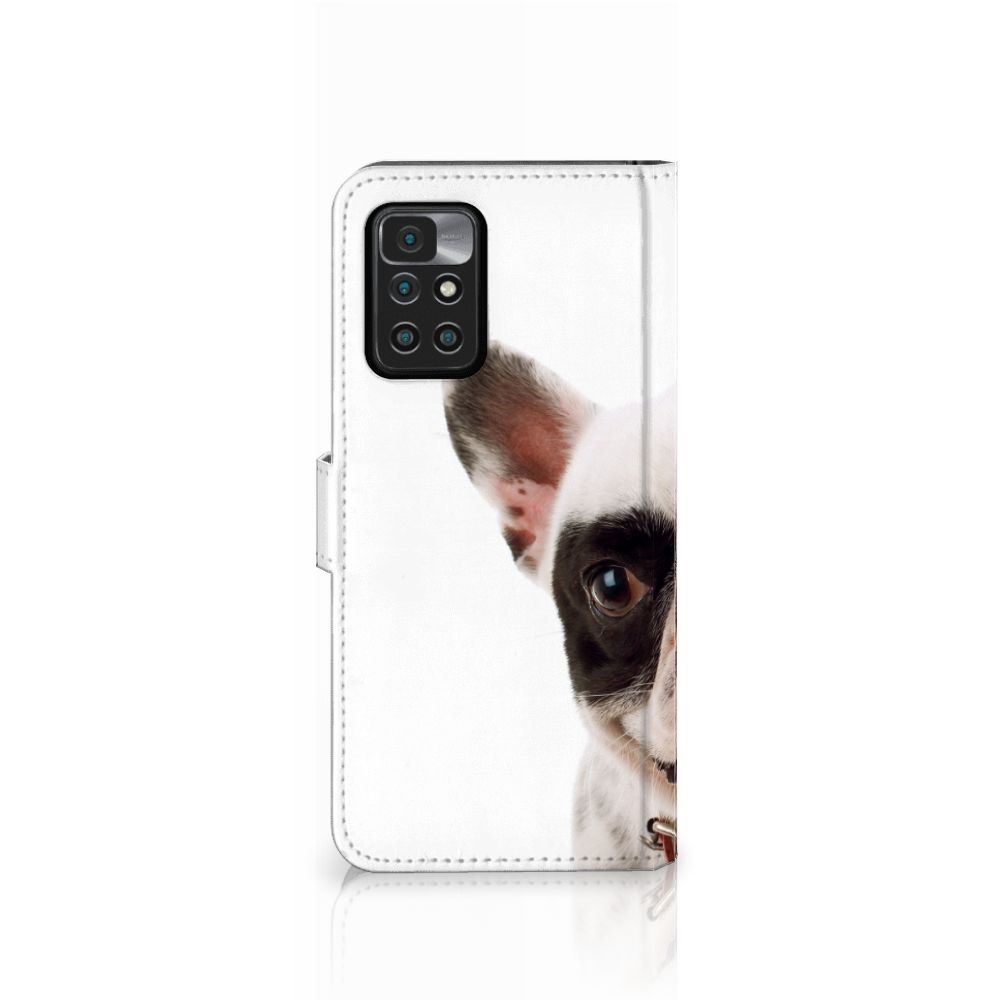Xiaomi Redmi 10 Telefoonhoesje met Pasjes Franse Bulldog