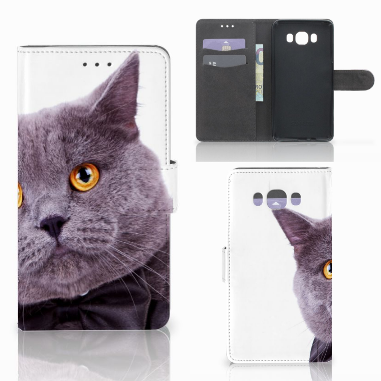 Samsung Galaxy J7 2016 Telefoonhoesje met Pasjes Kat