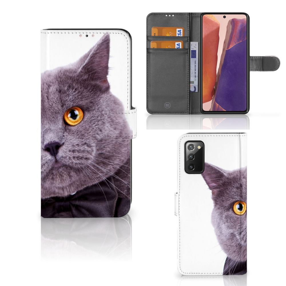 Samsung Galaxy Note 20 Telefoonhoesje met Pasjes Kat
