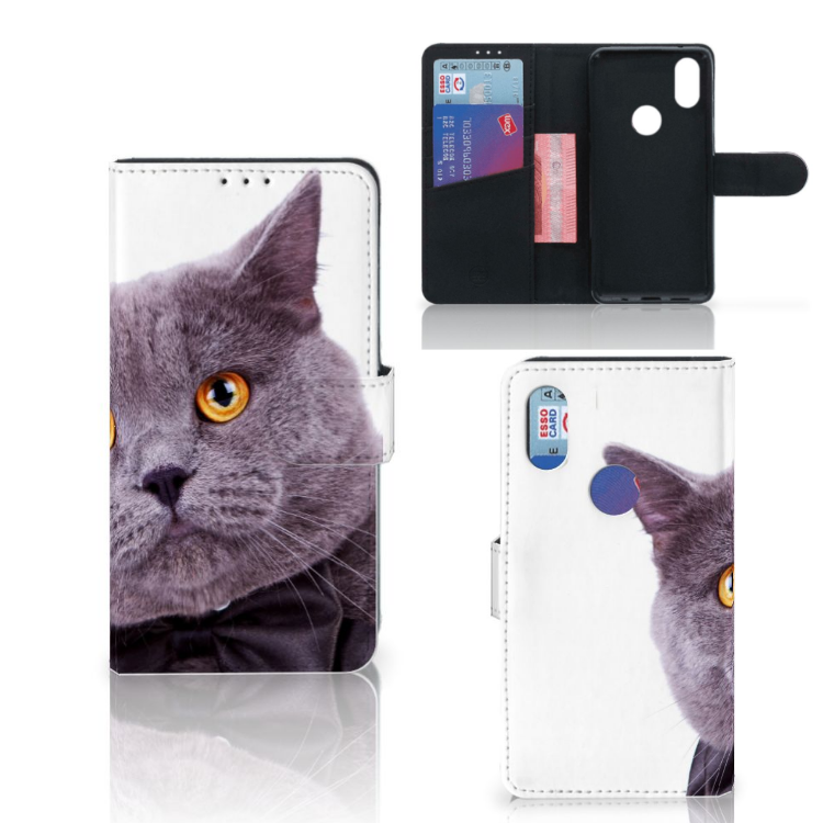 Xiaomi Mi Mix 2s Telefoonhoesje met Pasjes Kat