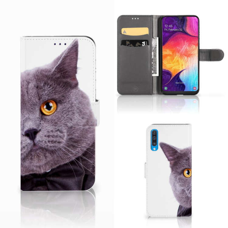 Samsung Galaxy A50 Telefoonhoesje met Pasjes Kat