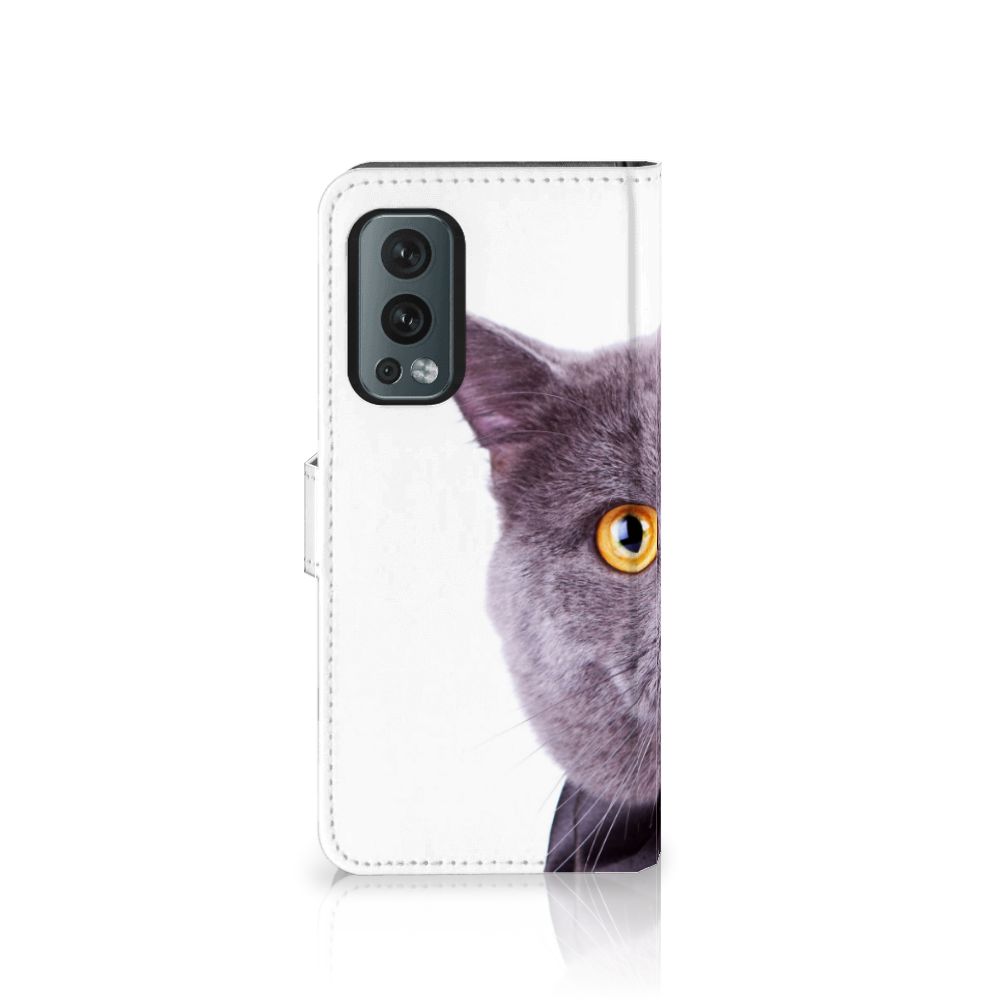 OnePlus Nord 2 5G Telefoonhoesje met Pasjes Kat
