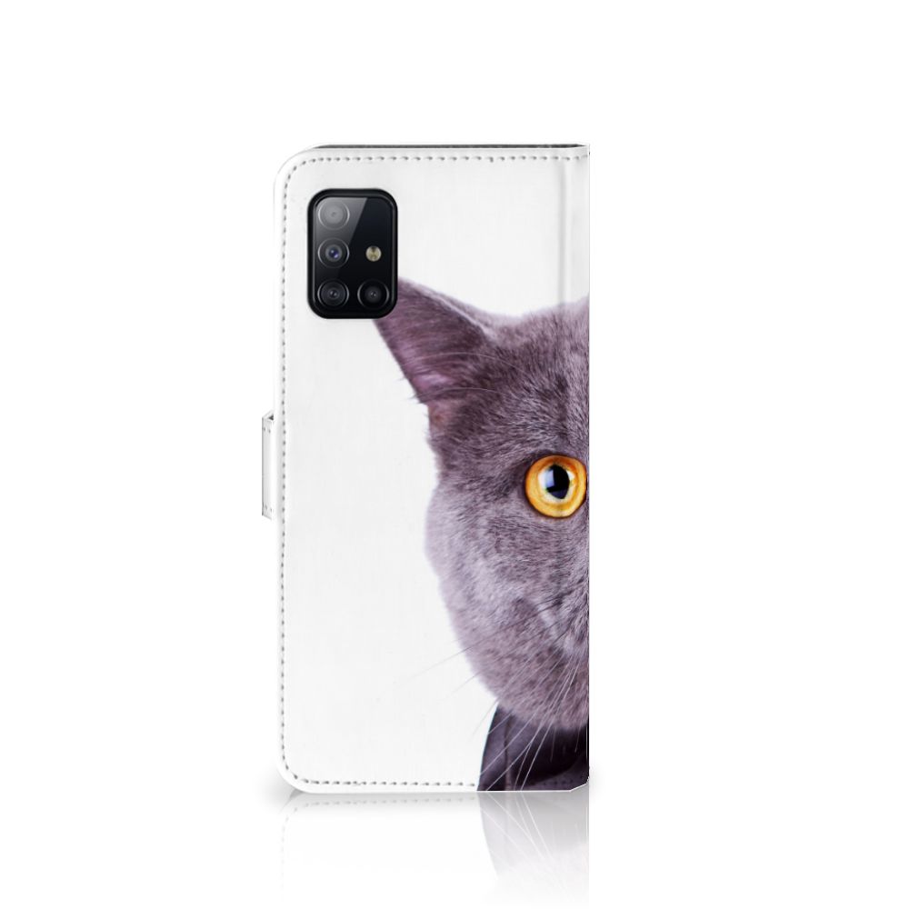 Samsung Galaxy A71 Telefoonhoesje met Pasjes Kat