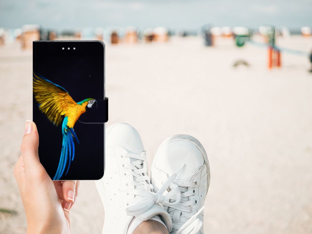Huawei Y7 (2019) Telefoonhoesje met Pasjes Papegaai
