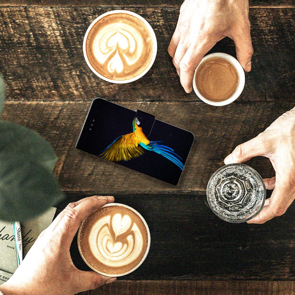 Motorola Moto G7 Play Telefoonhoesje met Pasjes Papegaai