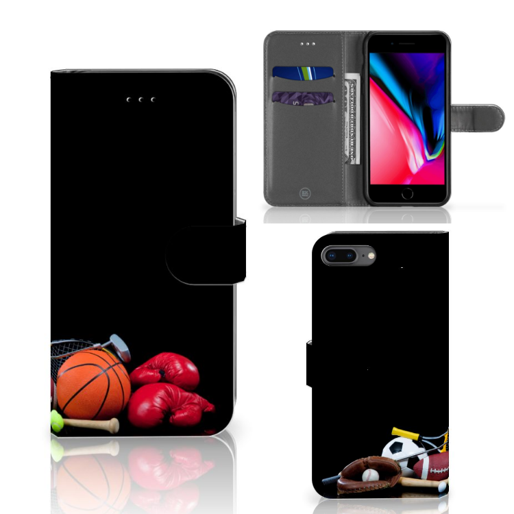 Apple iPhone 7 Plus | 8 Plus Wallet Case met Pasjes Sports