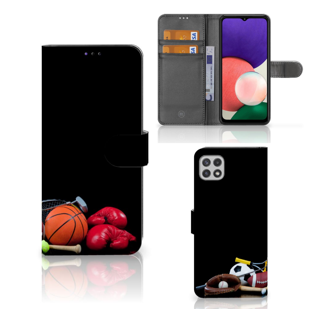 Samsung Galaxy A22 5G Wallet Case met Pasjes Sports