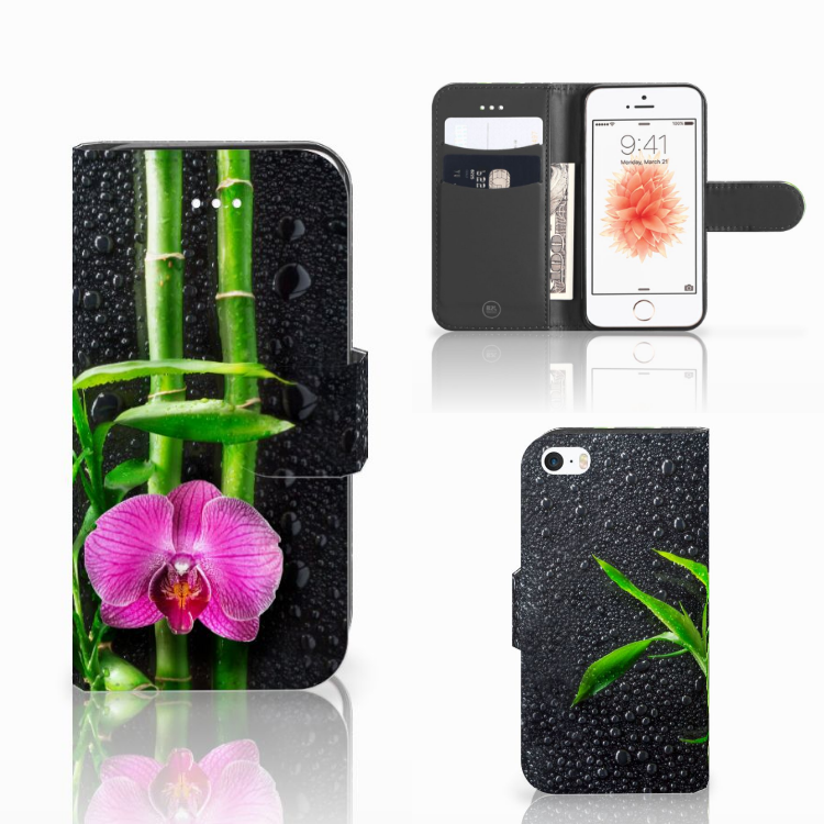Apple Iphone 5 | 5s | SE Uniek Ontworpen Hoesje Orchidee