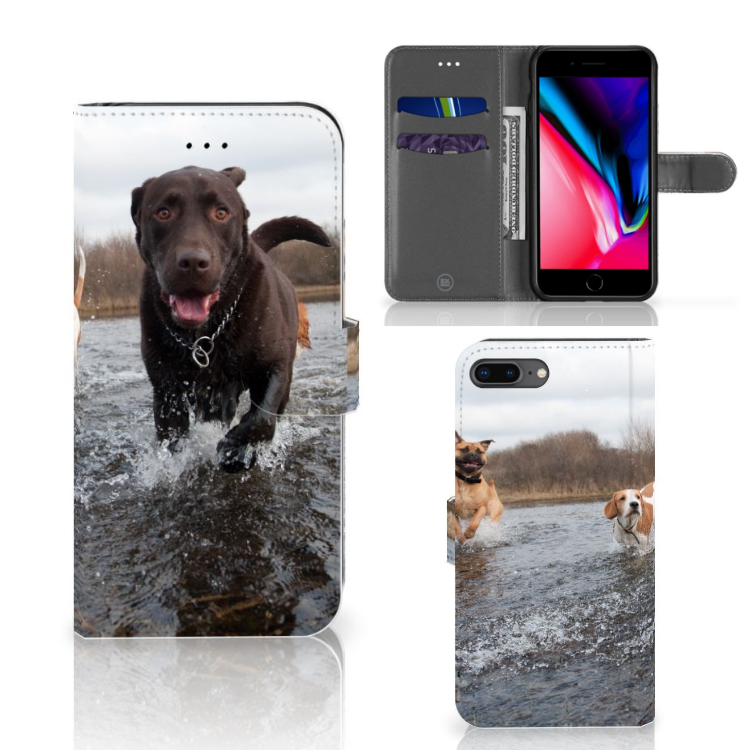 Apple iPhone 7 Plus | 8 Plus Telefoonhoesje met Pasjes Honden Labrador