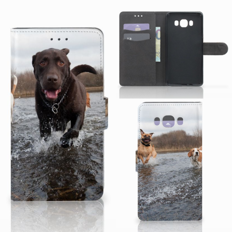 Samsung Galaxy J7 2016 Telefoonhoesje met Pasjes Honden Labrador