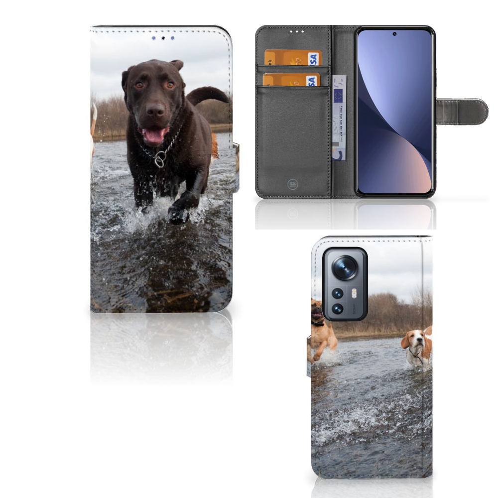 Xiaomi 12 Pro Telefoonhoesje met Pasjes Honden Labrador