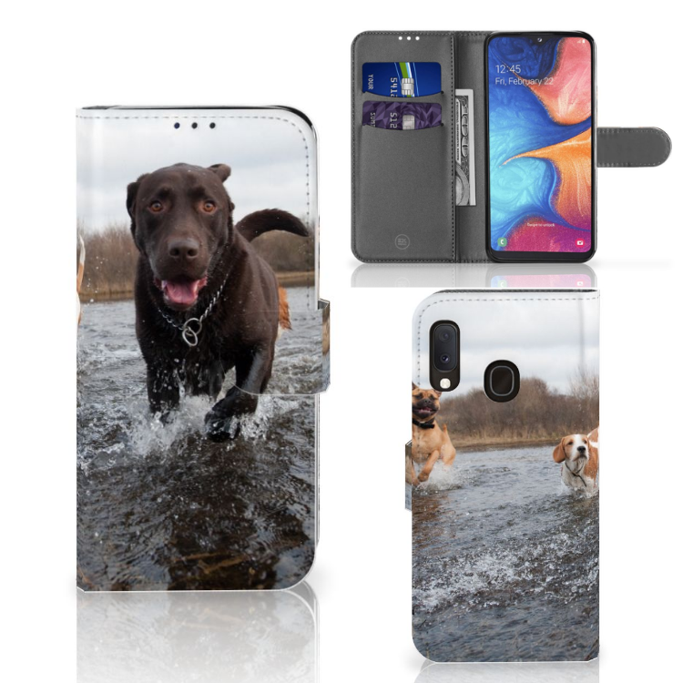Samsung Galaxy A20e Telefoonhoesje met Pasjes Honden Labrador