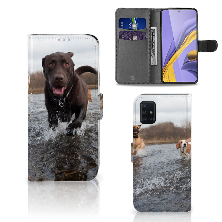 Samsung Galaxy A51 Telefoonhoesje met Pasjes Honden Labrador