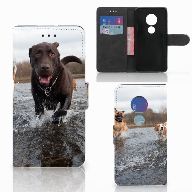 Motorola Moto G7 Play Telefoonhoesje met Pasjes Honden Labrador