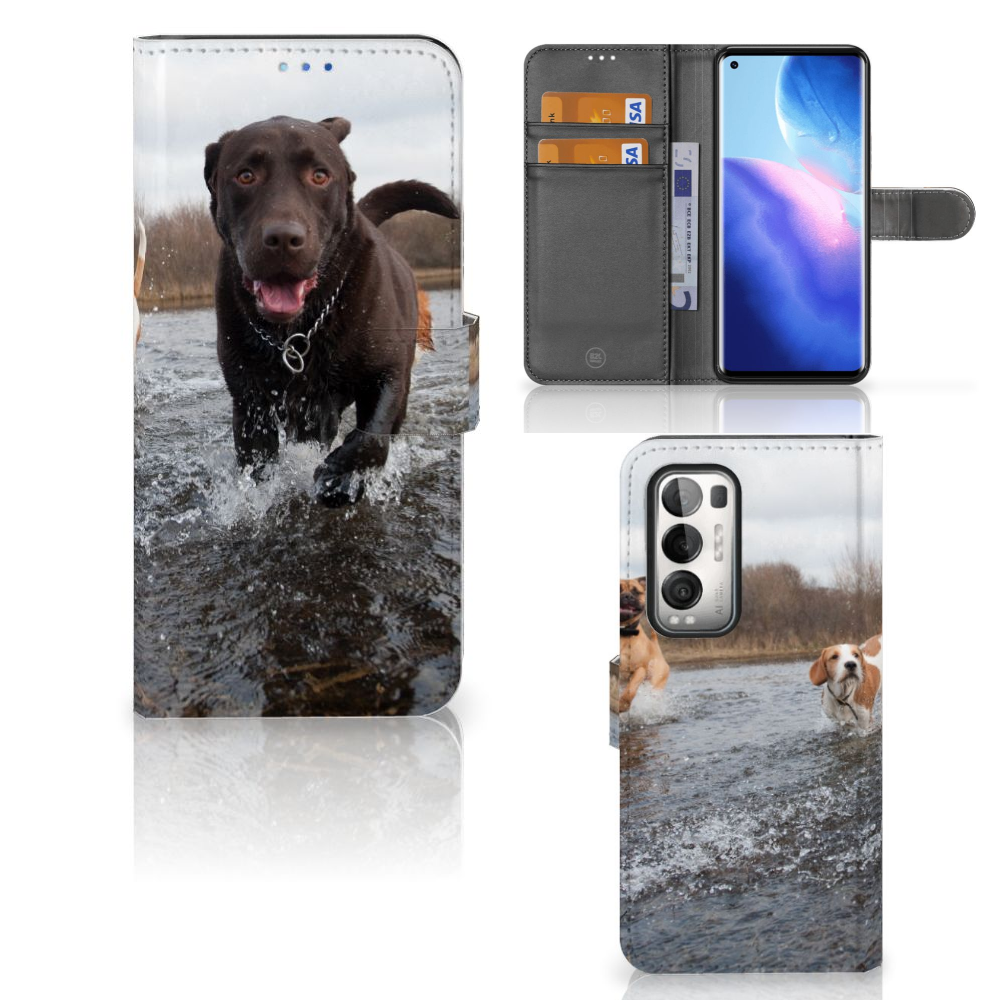 OPPO Find X3 Neo 5G Telefoonhoesje met Pasjes Honden Labrador