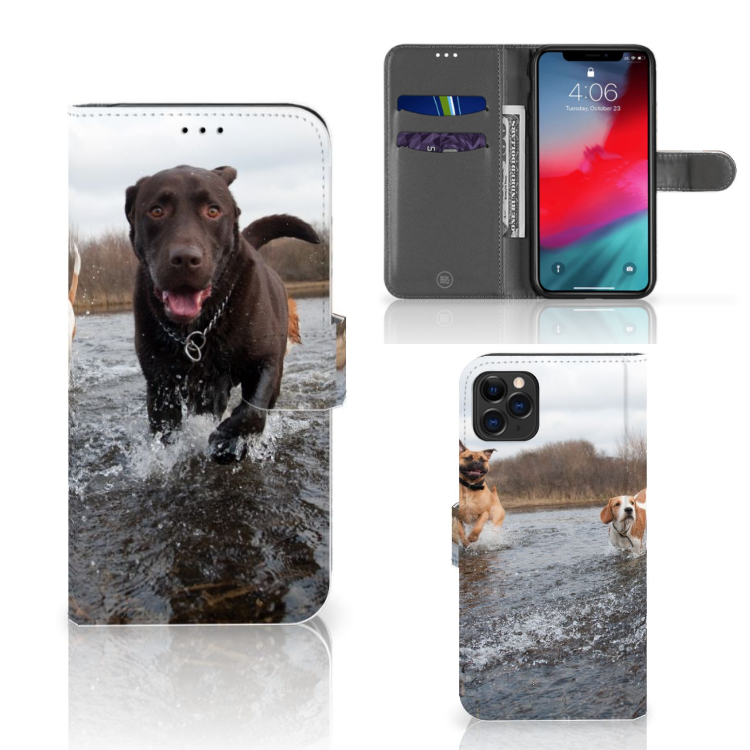 Apple iPhone 11 Pro Max Telefoonhoesje met Pasjes Honden Labrador