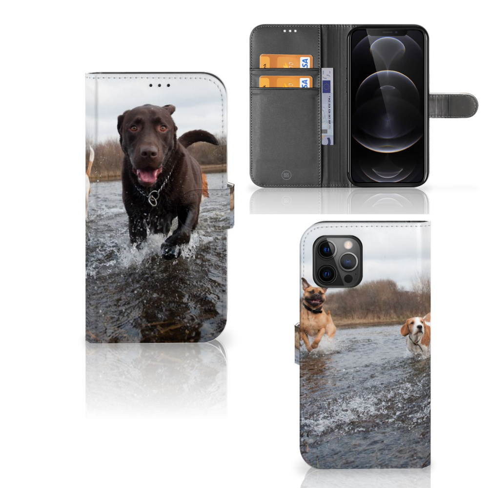 Apple iPhone 12 Pro Max Telefoonhoesje met Pasjes Honden Labrador