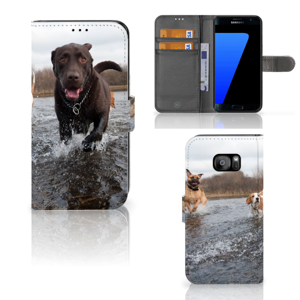 Samsung Galaxy S7 Edge Telefoonhoesje met Pasjes Honden Labrador