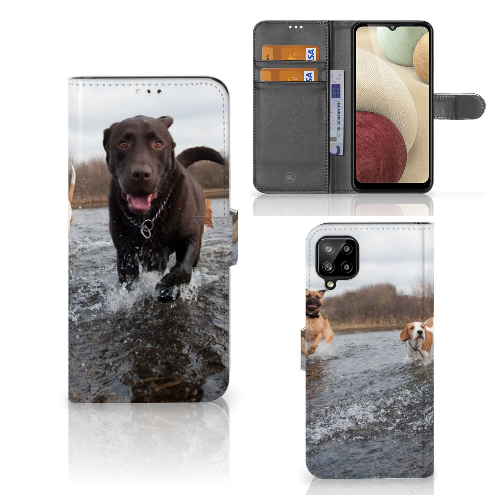 Samsung Galaxy A12 Telefoonhoesje met Pasjes Honden Labrador