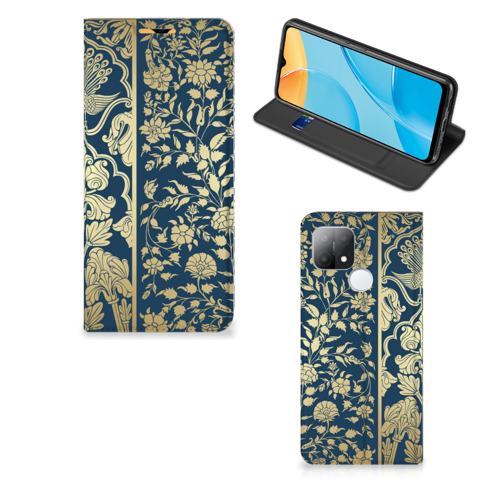 OPPO A15 Smart Cover Beige Flowers