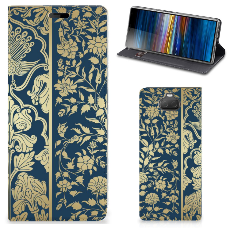 Sony Xperia 10 Smart Cover Golden Flowers