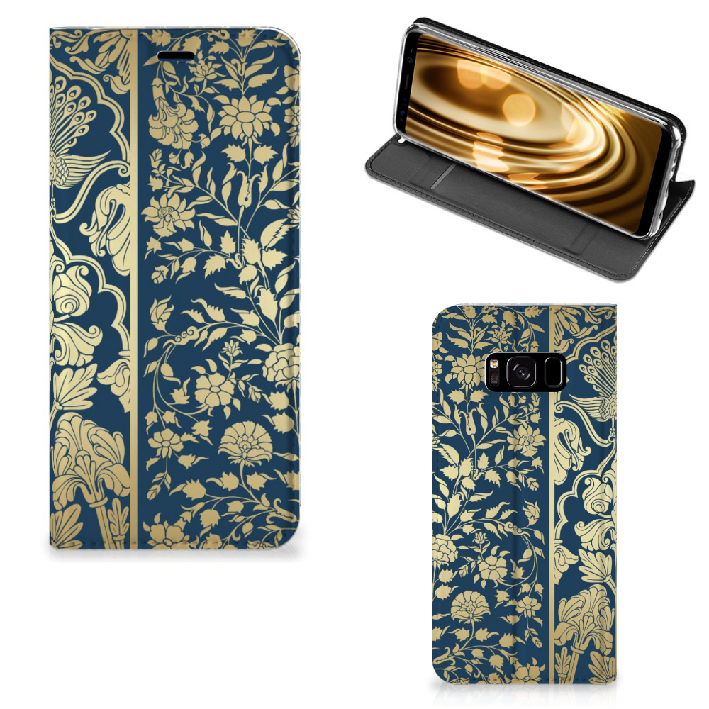 Samsung Galaxy S8 UniekStandcase Hoesje Golden Flowers