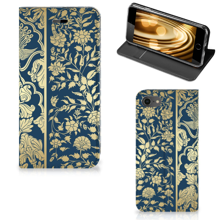 Apple iPhone 7 | 8 UniekStandcase Hoesje Golden Flowers
