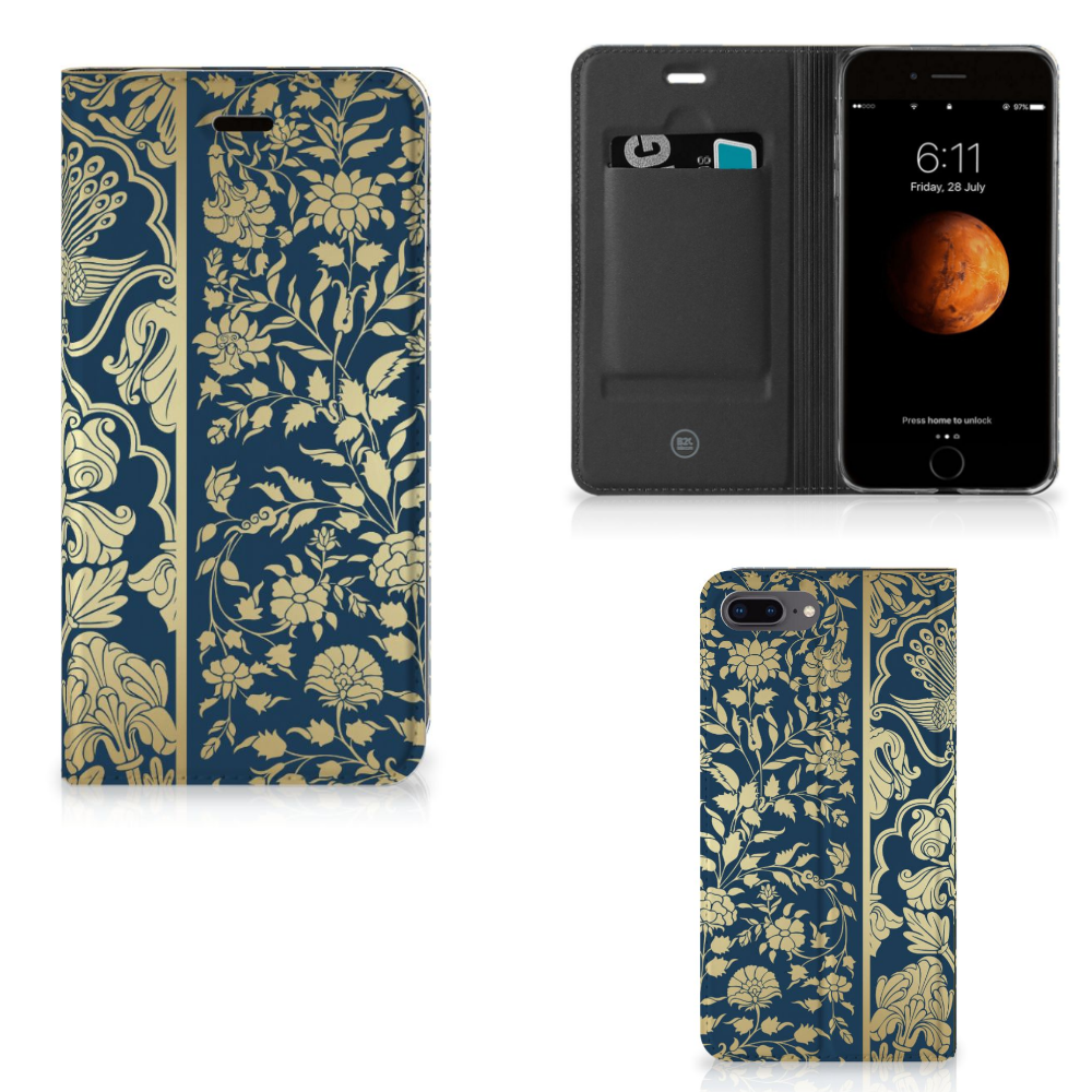 Apple iPhone 7 Plus | 8 Plus Smart Cover Beige Flowers