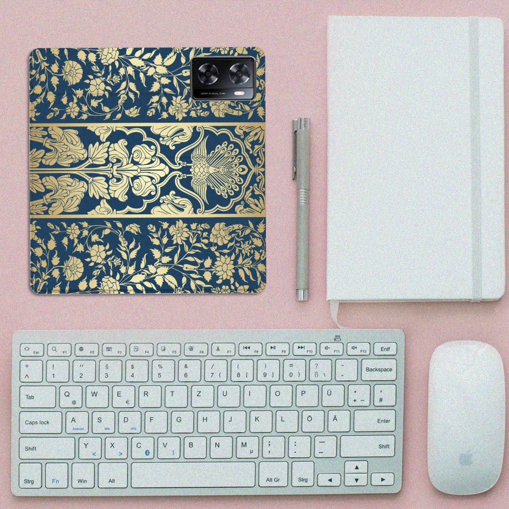 OPPO A57 | A57s | A77 4G Smart Cover Beige Flowers