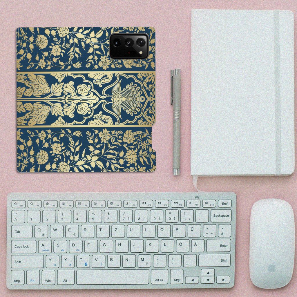 Samsung Galaxy Note 20 Ultra Smart Cover Beige Flowers