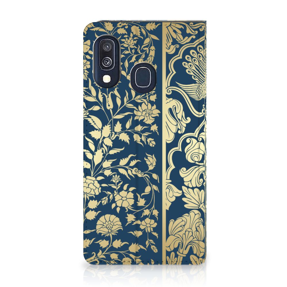 Samsung Galaxy A40 Smart Cover Beige Flowers