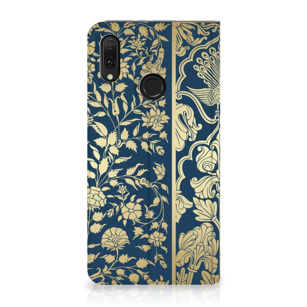Huawei Y7 hoesje Y7 Pro (2019) Smart Cover Beige Flowers