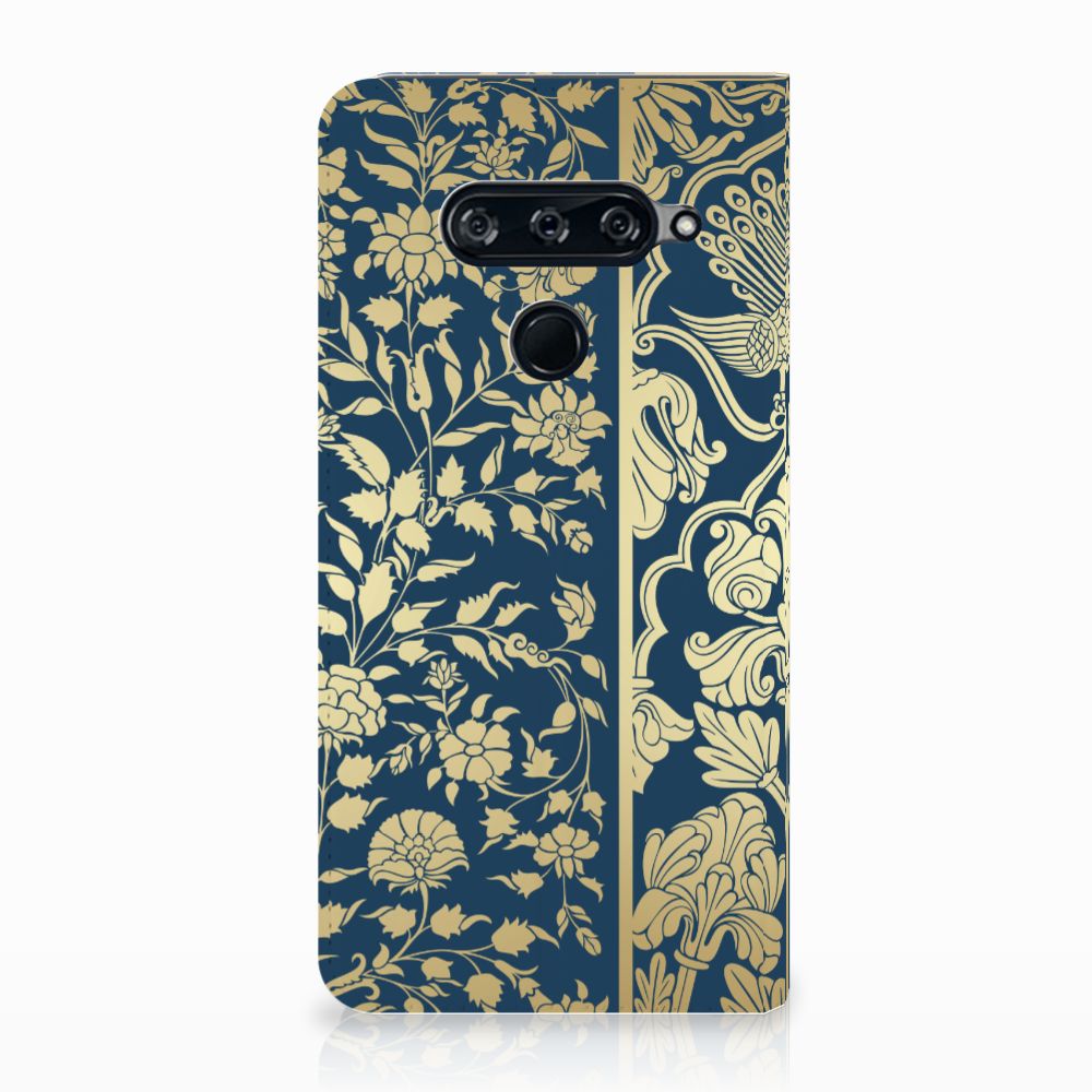 LG V40 Thinq Smart Cover Beige Flowers
