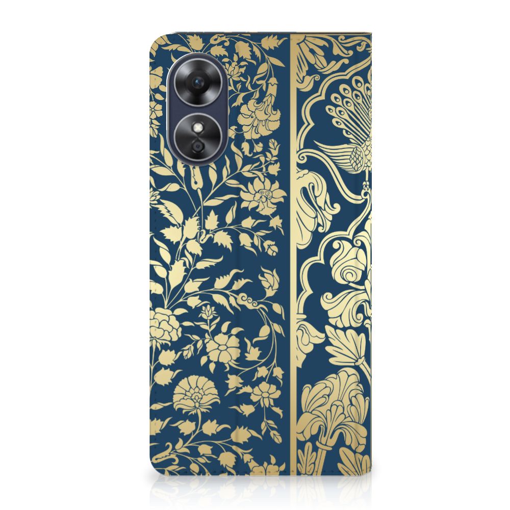 OPPO A17 Smart Cover Beige Flowers