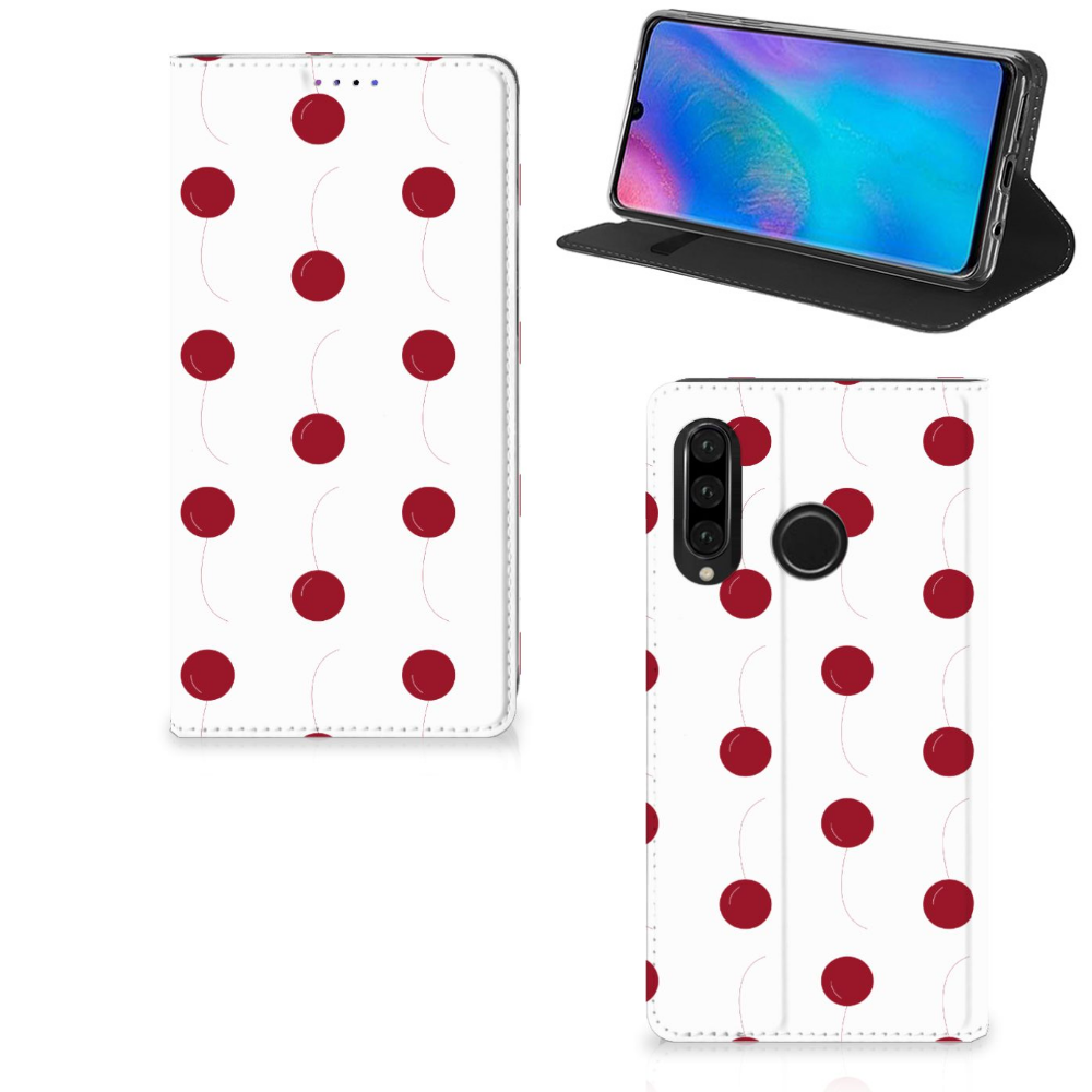 Huawei P30 Lite New Edition Flip Style Cover Cherries
